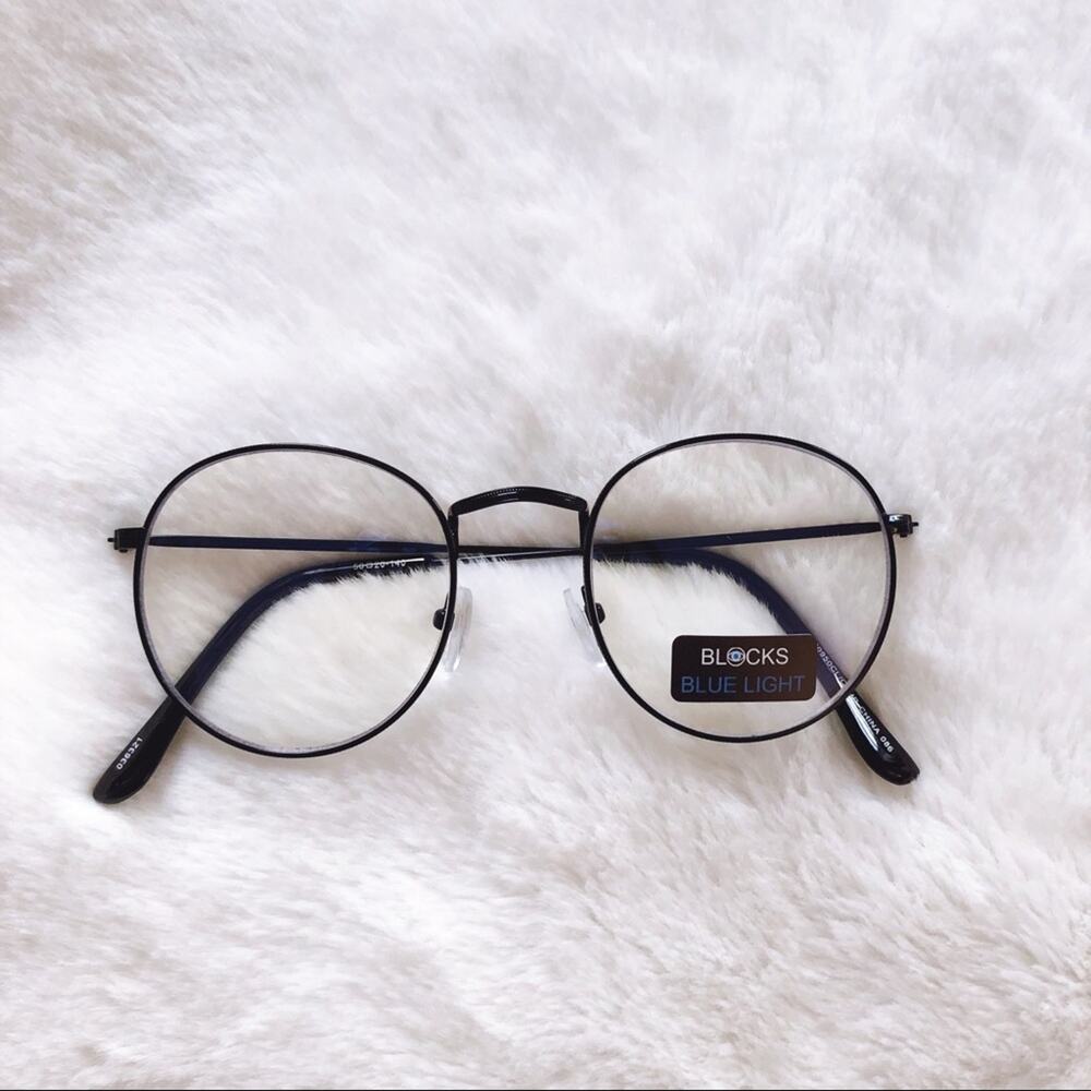 Mai Black Round Computer Blue Light Glasses